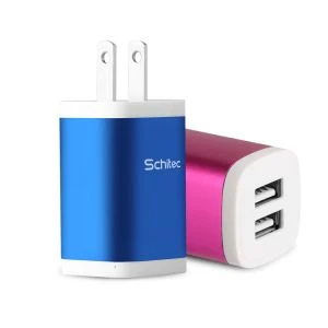 5V 2.1A metall Dual Port USB väggladdare