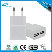 Snabbladdare Dual Ports USB Väggladdare Adapter för telefon 5V 2.1A