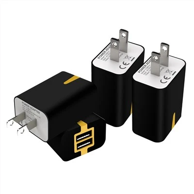 Dual Ports USB Väggladdare Adapter för Telefon 5V 2.1A